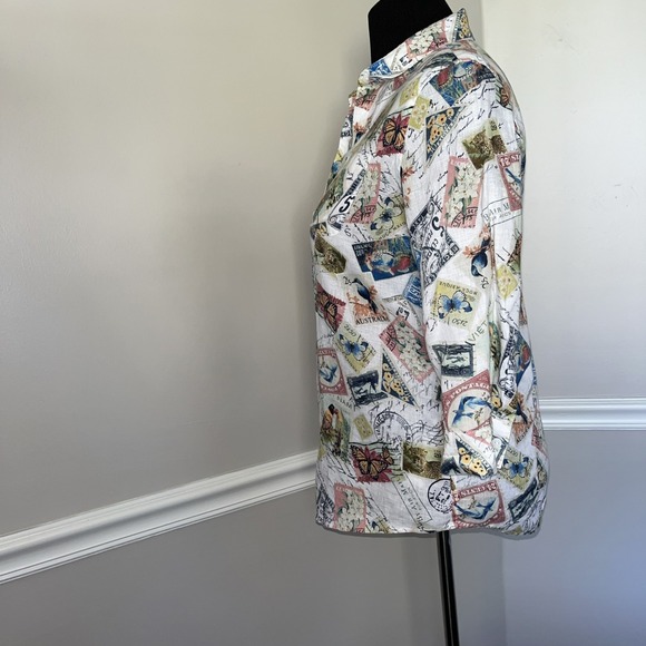 Chico's No-Iron Linen Top Womens Size 0 (US S) - Picture 4 of 10